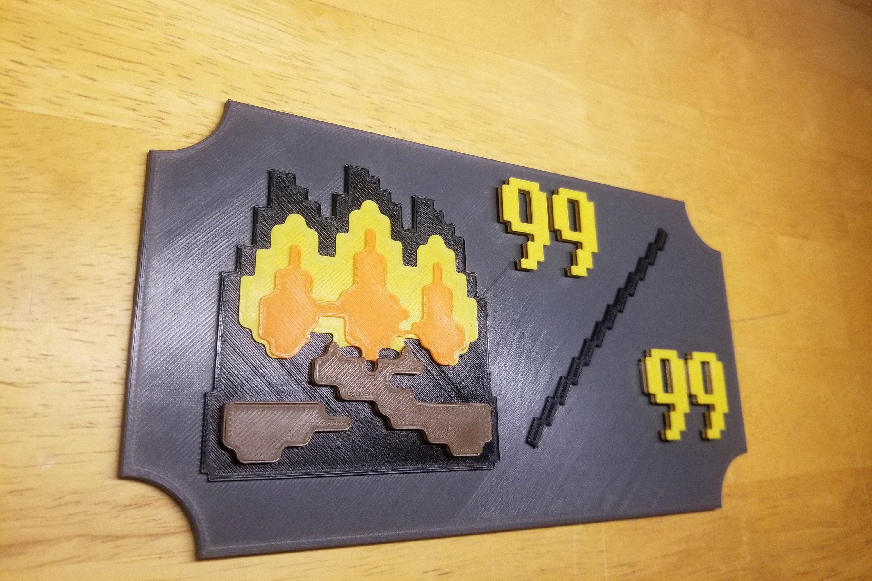 Oldschool Runescape Inspired Level 99 Firemaking Commemoration - Etsy