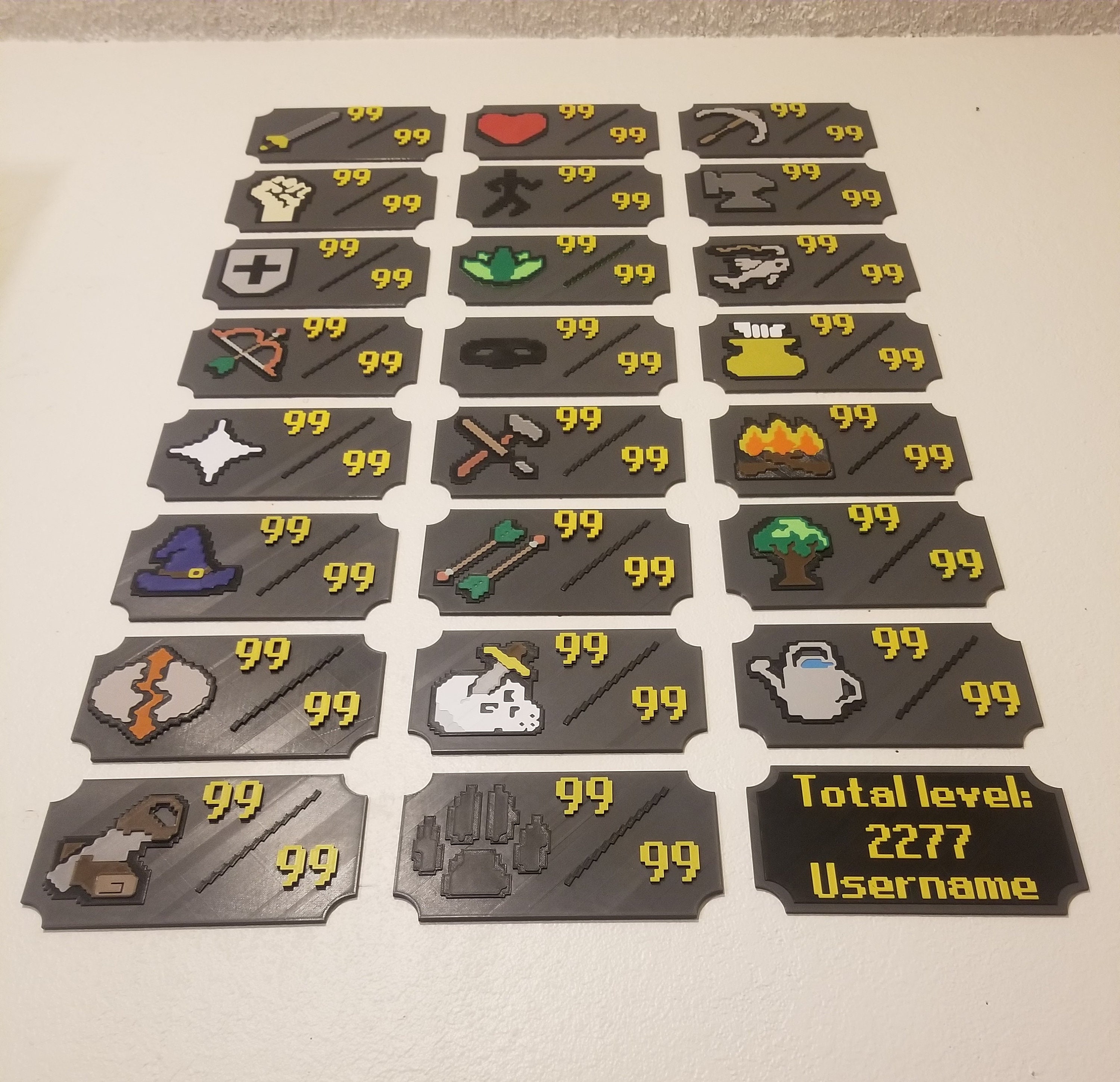 Old-school Runescape Inspired Twenty-four Piece Set 3D Printed Skill Tab  Wall Hang & Magnet Bundle - Etsy