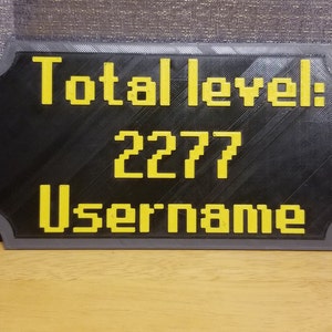 Customizable OldSchool Runescape Inspired Total Level Commemoration 3D Printed Wall Hang & Magnet
