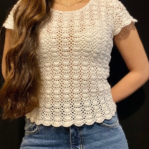Lace Minimalist Top, Boat Neck White Blouse, 70’s Style Lace Crochet Top, Vintage Lace Camisole Top, Vest Tank Blouse, Boho Summer Top