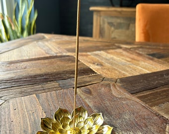 Lotus Leaf Incense Stick Holder gold