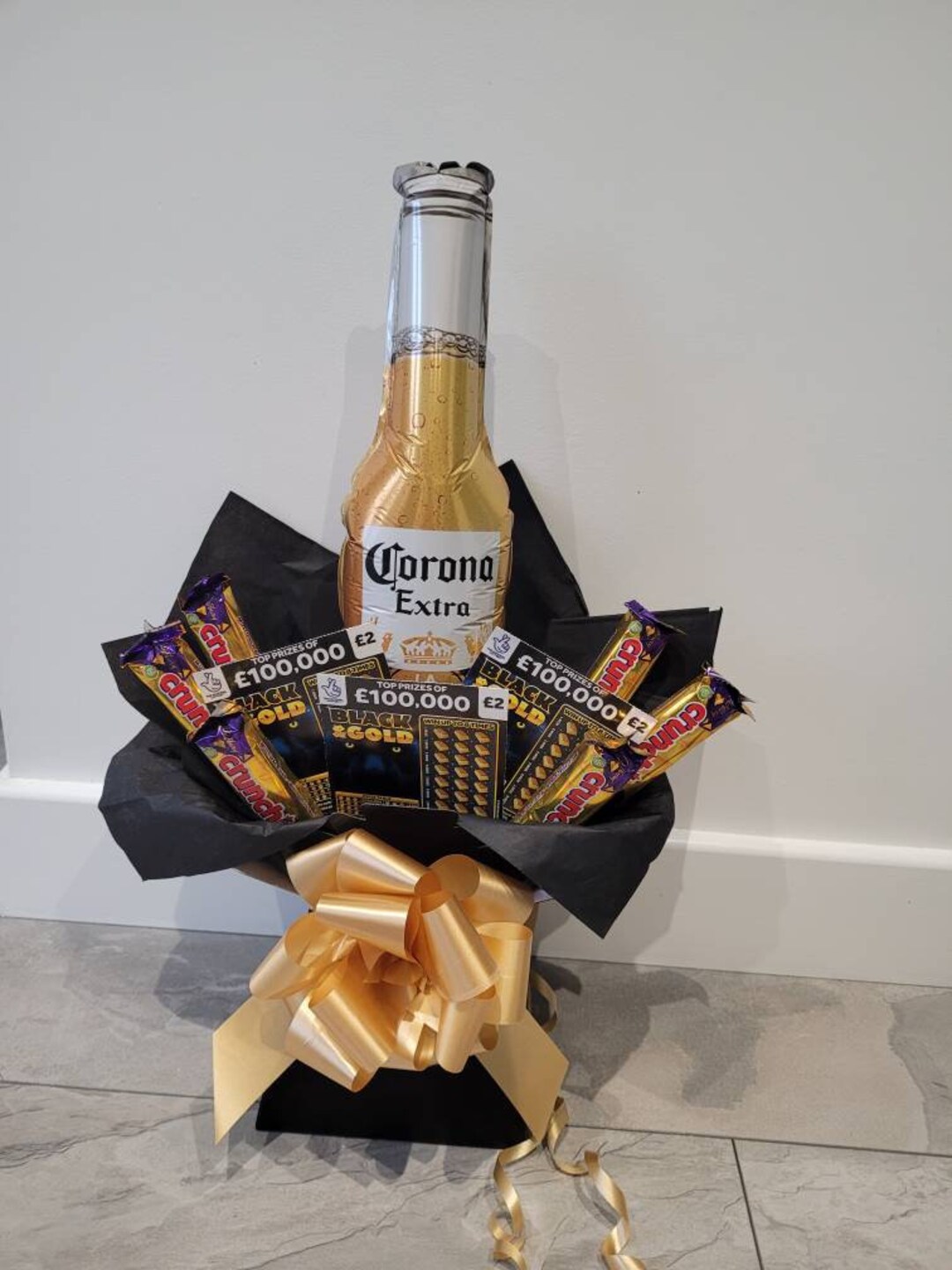 Scratchcard Hamper and Cadburys Crunchie Bouquet Corona Extra Etsy