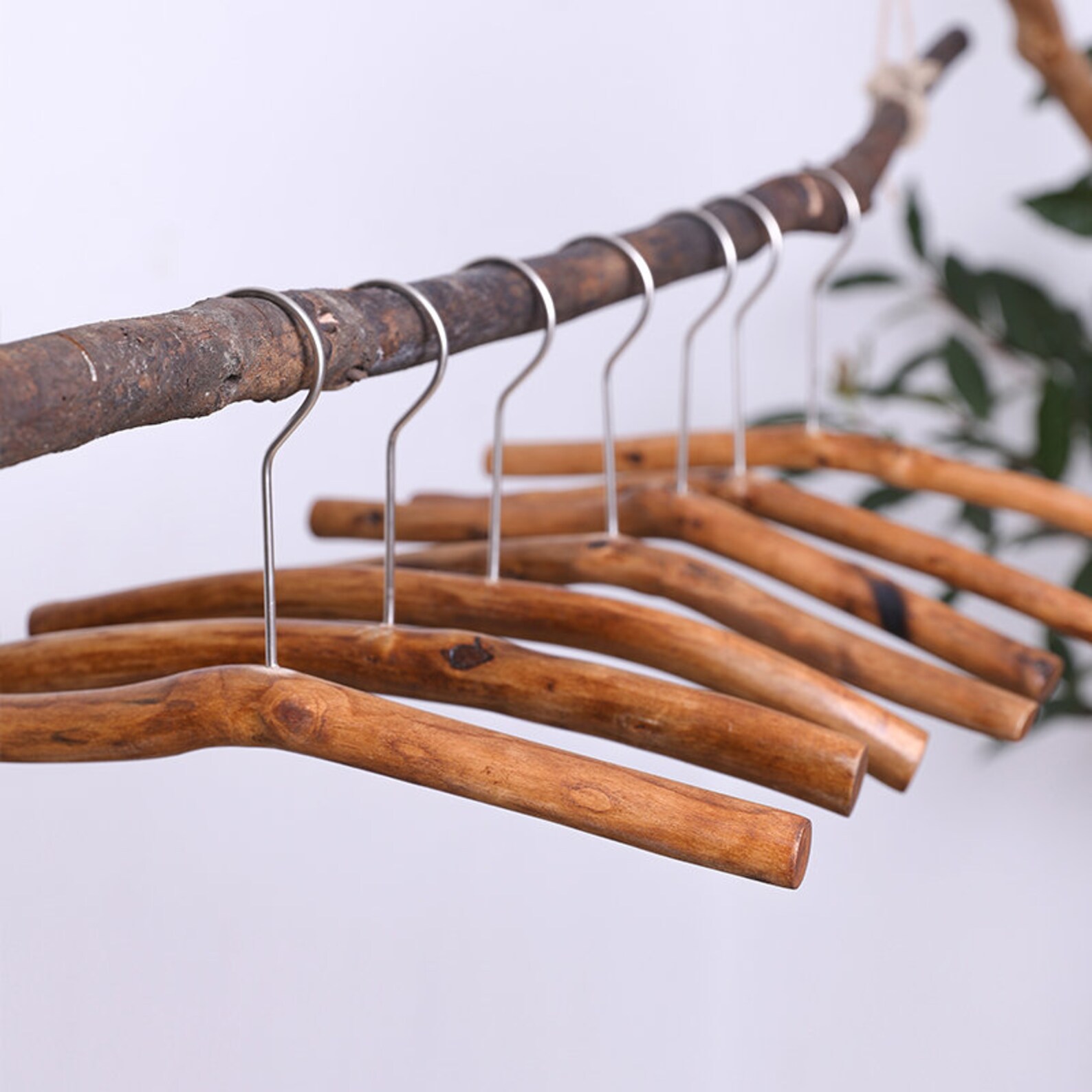 2 Pieces Natural Solid Wood Hangers / Original Ecological Etsy