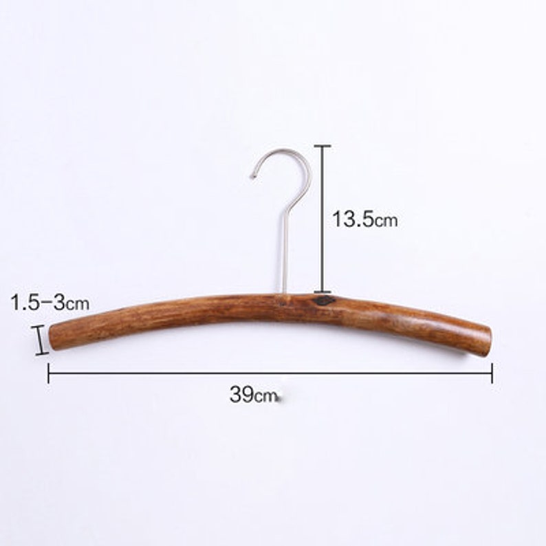 2 Pieces Natural Solid Wood Hangers / Original Ecological Etsy
