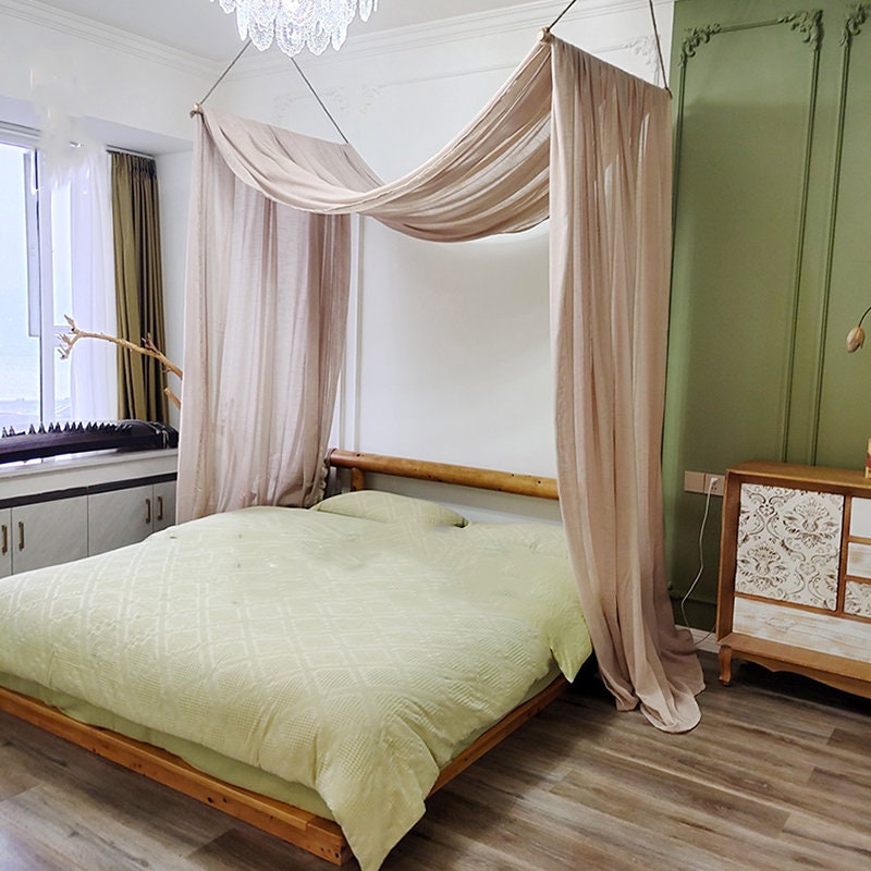 Boho Cotton and Linen Bed Canopy Elegant Canopy Shawl Etsy