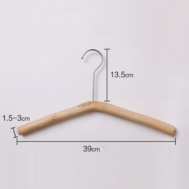 2 Pieces Natural Solid Wood Hangers / Original Ecological Etsy