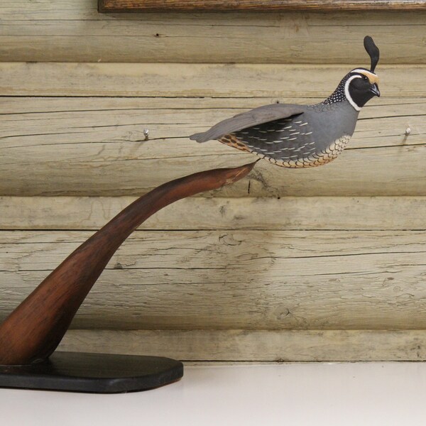 Wood Carved Quail Etsy