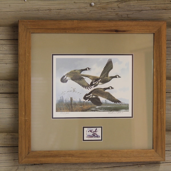 1984 Oregon Canada Geese Print and Stamp by Michael Sieve