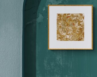 Home decoration - one of a kind - floral abstract print on watercolour paper - natural - Ecoprint - flowers