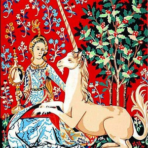 Margot de Paris Tapicería Bordados Kit Dama con Unicornio "la Vue "