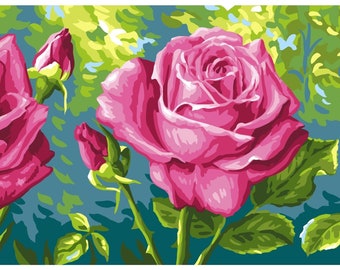 Grafitec Printed Tapestry/Needlepoint Kit – Garden Roses (Les Roses Du Jardin)