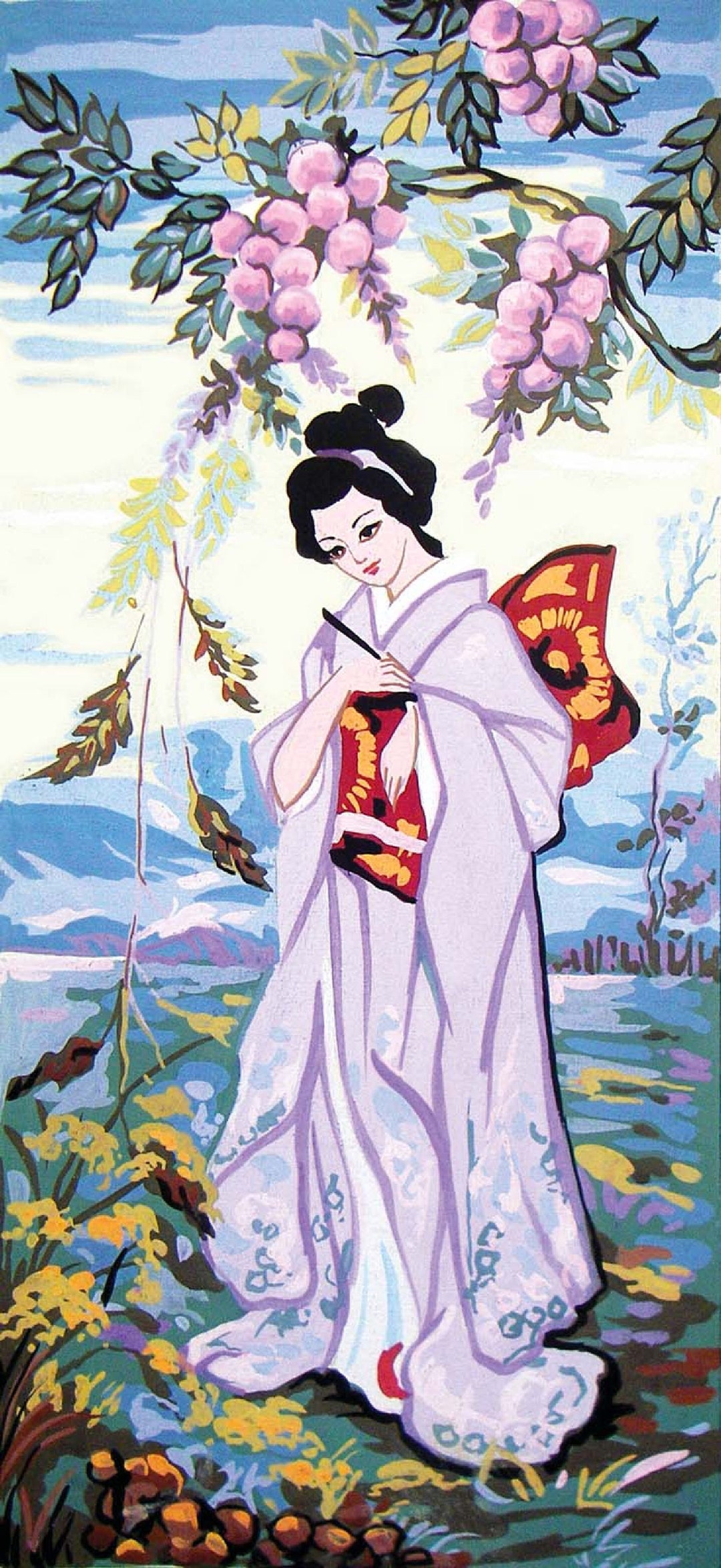 Grafitec Printed Tapestry/needlepoint Kit Lavender Geisha Etsy