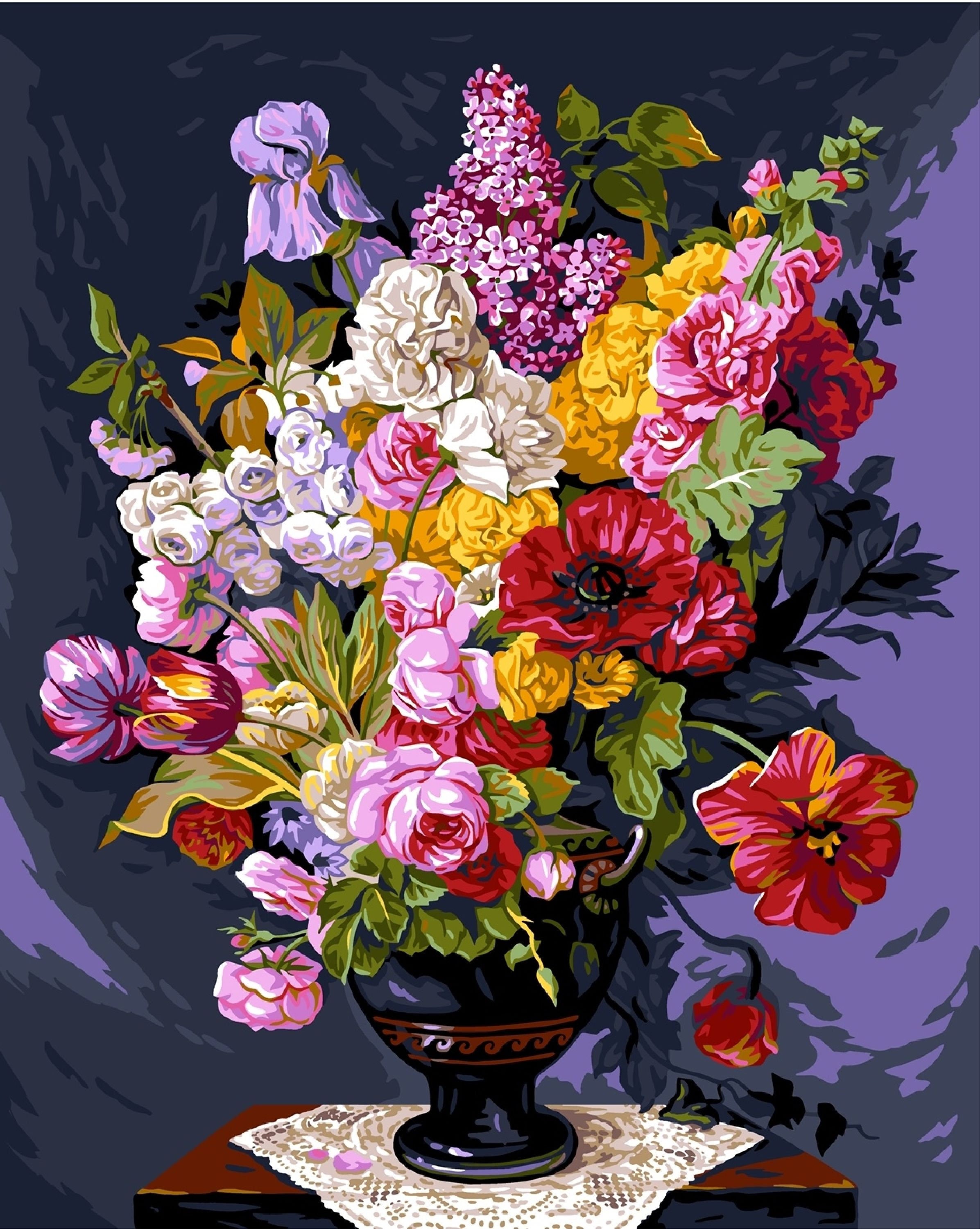 Grafitec Printed Tapestry/needlepoint Kit Bouquet Champetre Etsy