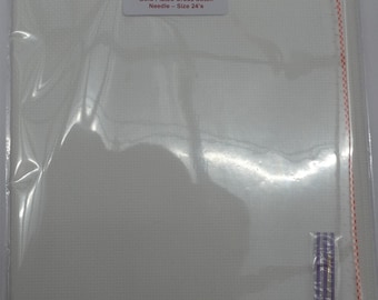 Zweigart Antique White 14 count Aida Cross Stitch Fabric 55 x 50cm with Needle