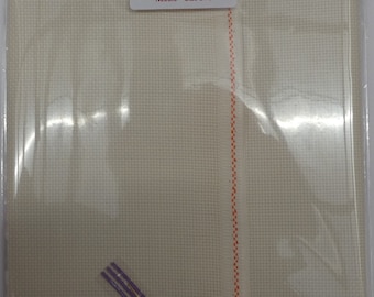 Tissu point de croix Zweigart crème 14 points Aida 55 x 50 cm avec aiguille