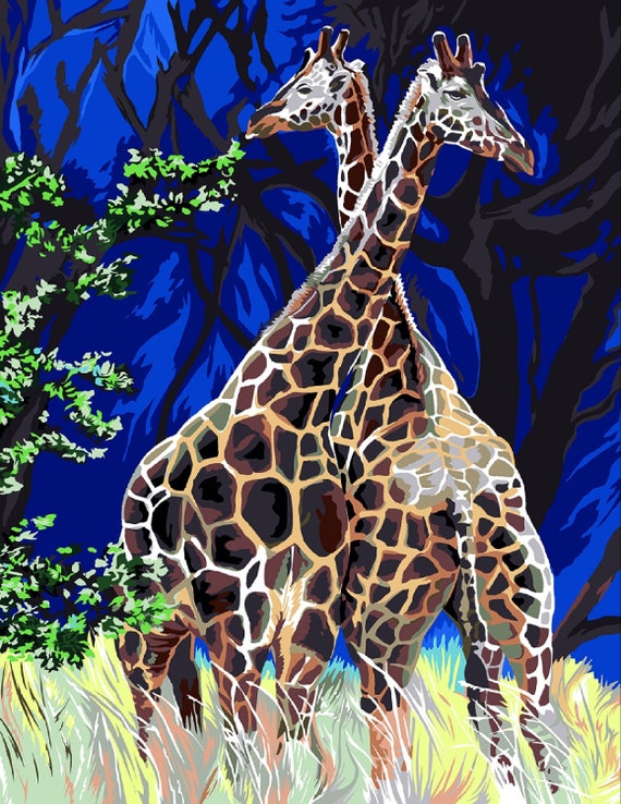 Margot De Paris Tapestry needlepoint Kit Giraffes in Love les Girafes Au Grand Coeur Etsy