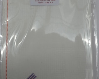 Zweigart Antique White 18 count Aida Cross Stitch Fabric 55 x 50cm with Needle