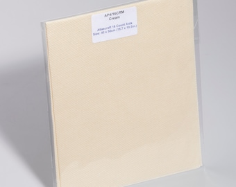 Atlascraft Cream 16 count Aida Cross Stitch Fabric 78 x 50cm with Needle