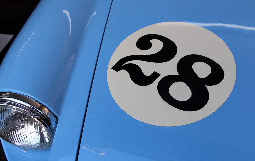 Number Call Rally Classic Car Vintage Style RACE RALLY NUMBERS Ivory/cream Background ...