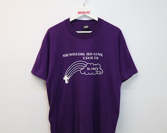 Vintage 90's Showering His Love Religious Tee - L