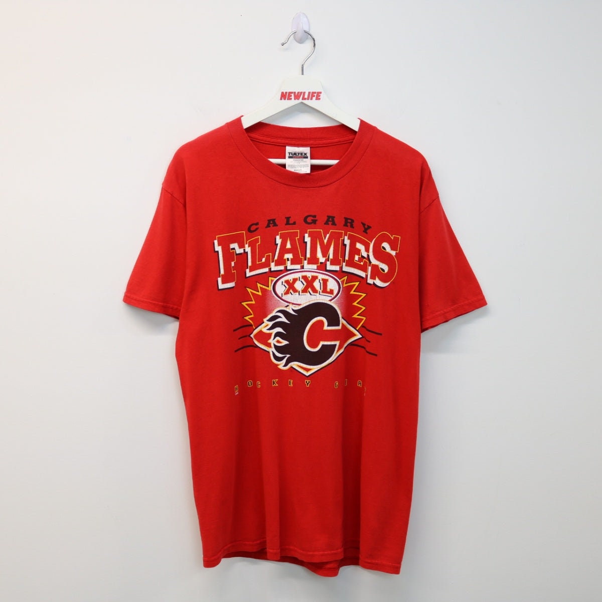 CustomCat Calgary Flames BLASTY Retro Crewneck Sweatshirt Black / XL