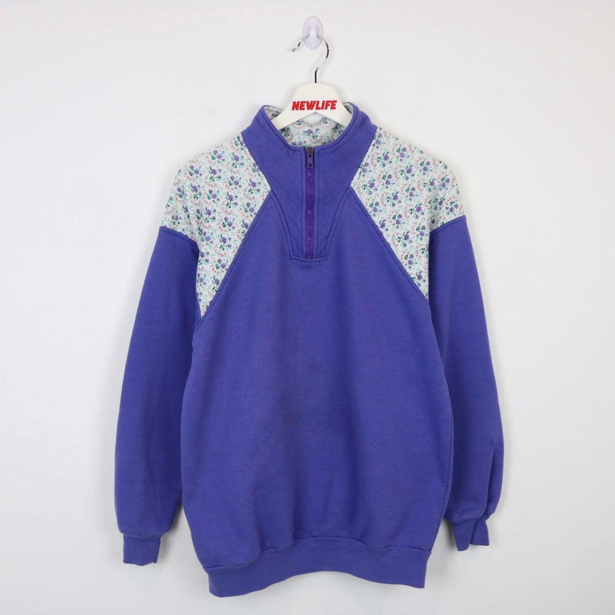Vintage 90's Floral Quarter Zip Sweater - S