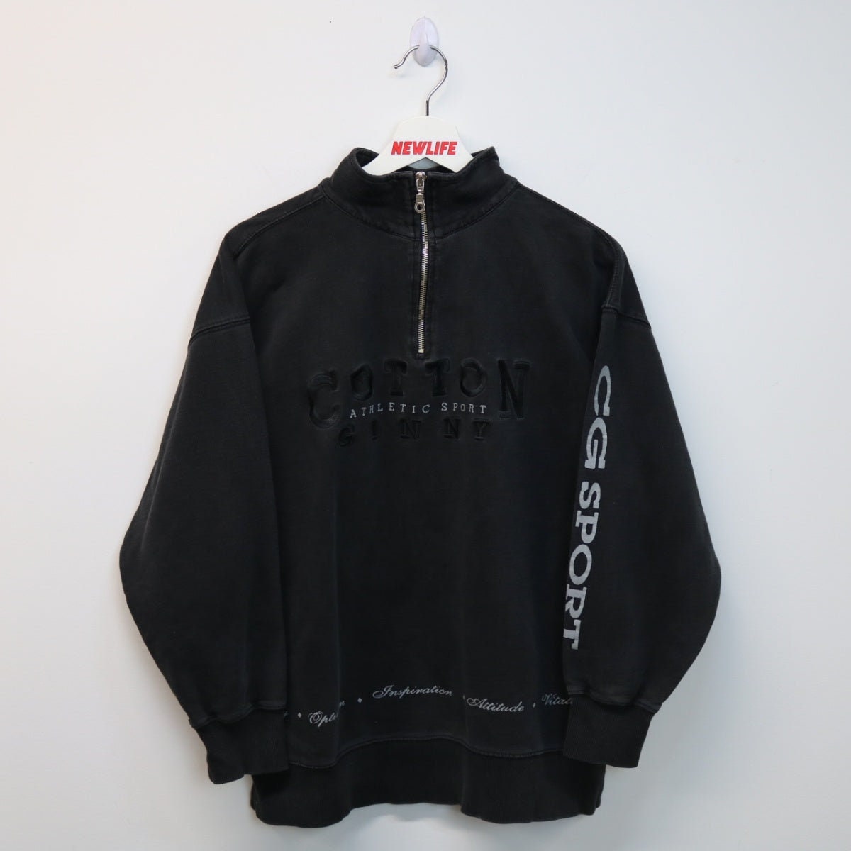 Suéter vintage de algodón con cremallera de un cuarto Ginny S/M