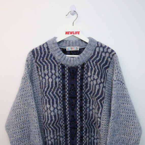 Vintage Wool Knit Patterned Sweater - M - image 3