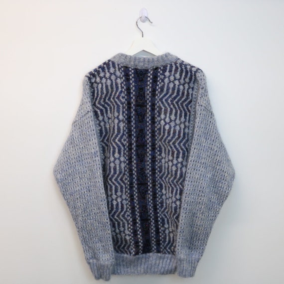 Vintage Wool Knit Patterned Sweater - M - image 2