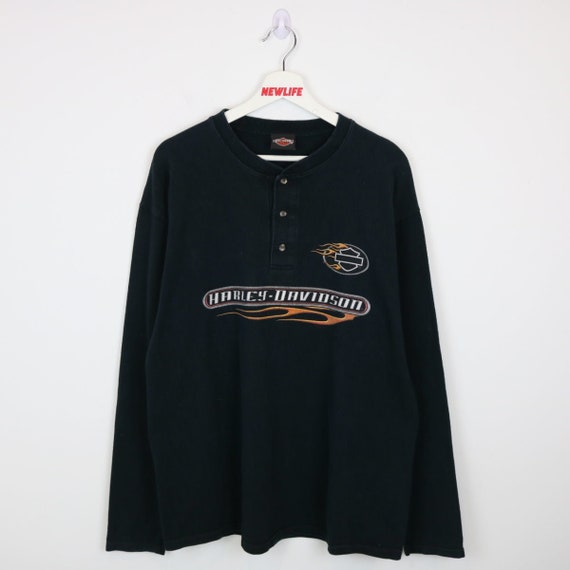トップス 00s HARLEY-DAVIDSON long sleeve t-shirt VTG Harley Davidson Fun Wear Solid Long Sleeve T-Shirt Gray