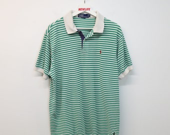 Vintage 90's Ralph Lauren Striped Polo Shirt - M/L