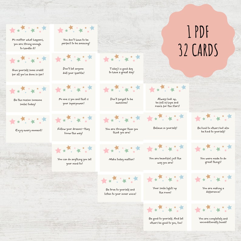 Kindness Cards, Encouragement Cards, Inspirational Message, Mindfulness Cards, Lunch Box Notes, Kindness Quotes, Printable Cards image 5