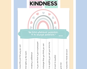 Afscheurbare complimentenflyer | Afdrukbare vriendelijkheidscitaten | Willekeurige daden van vriendelijkheid | Klasactiviteit