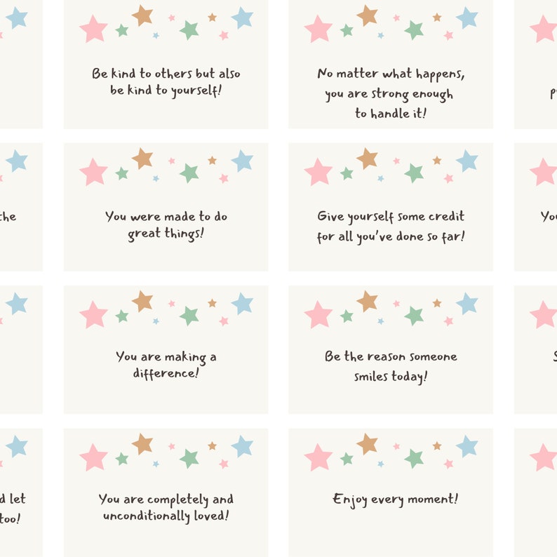 Kindness Cards, Encouragement Cards, Inspirational Message, Mindfulness Cards, Lunch Box Notes, Kindness Quotes, Printable Cards image 2