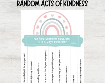 Tear off Compliments, Printable Tear off Flyer, Random Acts of Kindness, Positive Thoughts, Mindfulness for Kids, Kindness Quotes