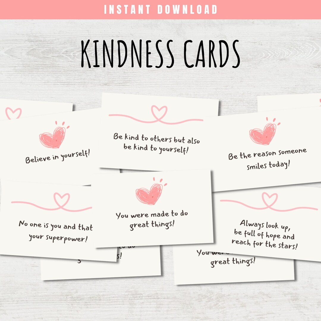 Kindness Cards, Encouragement Cards, Inspirational Message, Mindfulness ...