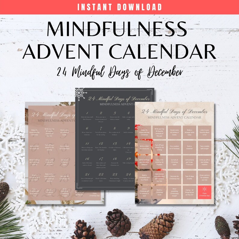Mindfulness Christmas Advent Calendar Mindful Christmas Etsy