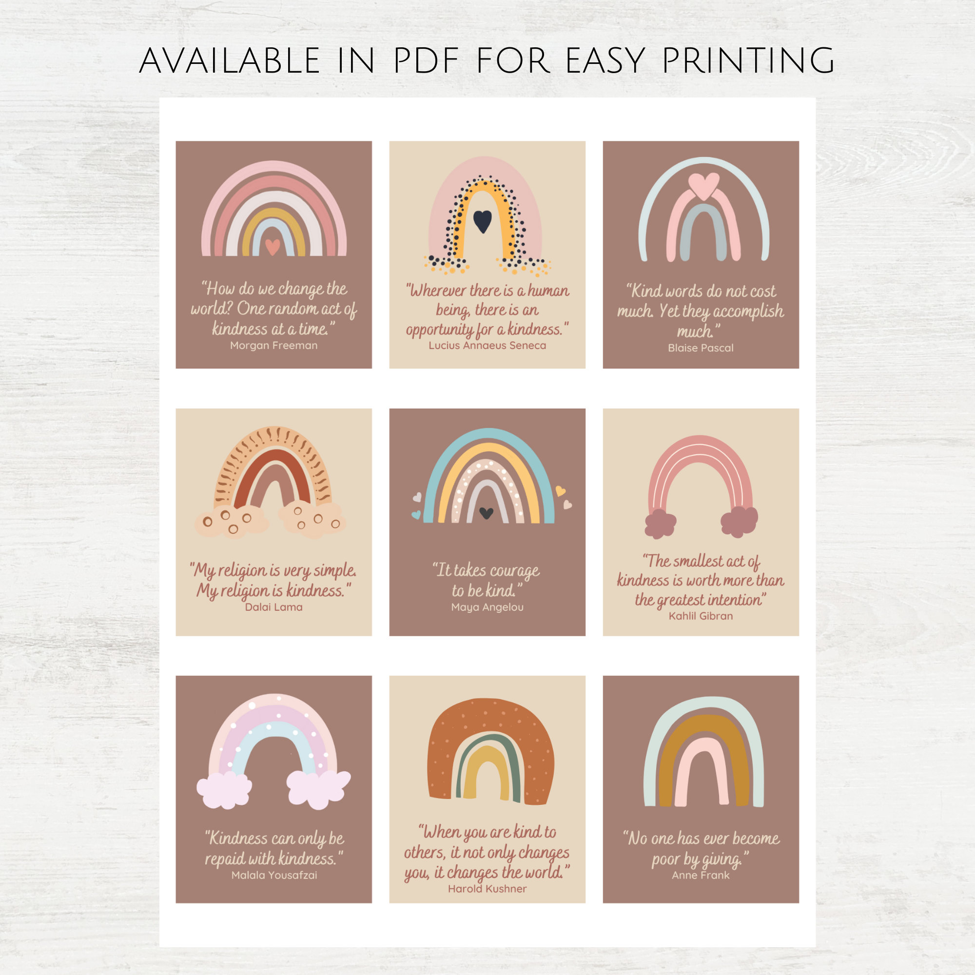 Kindness Quotes Cards for Kids, Printable Kindness Cards, Encouragement Cards, Inspirational ...