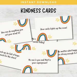 Cartes de gentillesse, Cartes d'encouragement, Message inspirant, Actes de gentillesse au hasard, Notes de boîte à lunch, Citations sur la gentillesse, Cartes imprimables