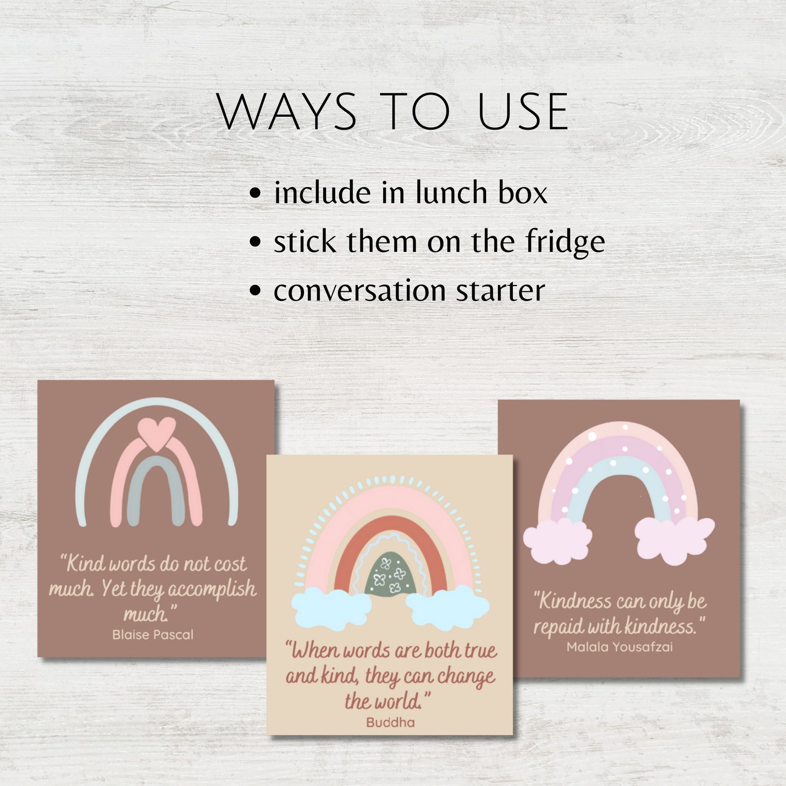 Kindness Quotes Cards for Kids, Printable Kindness Cards, Encouragement ...