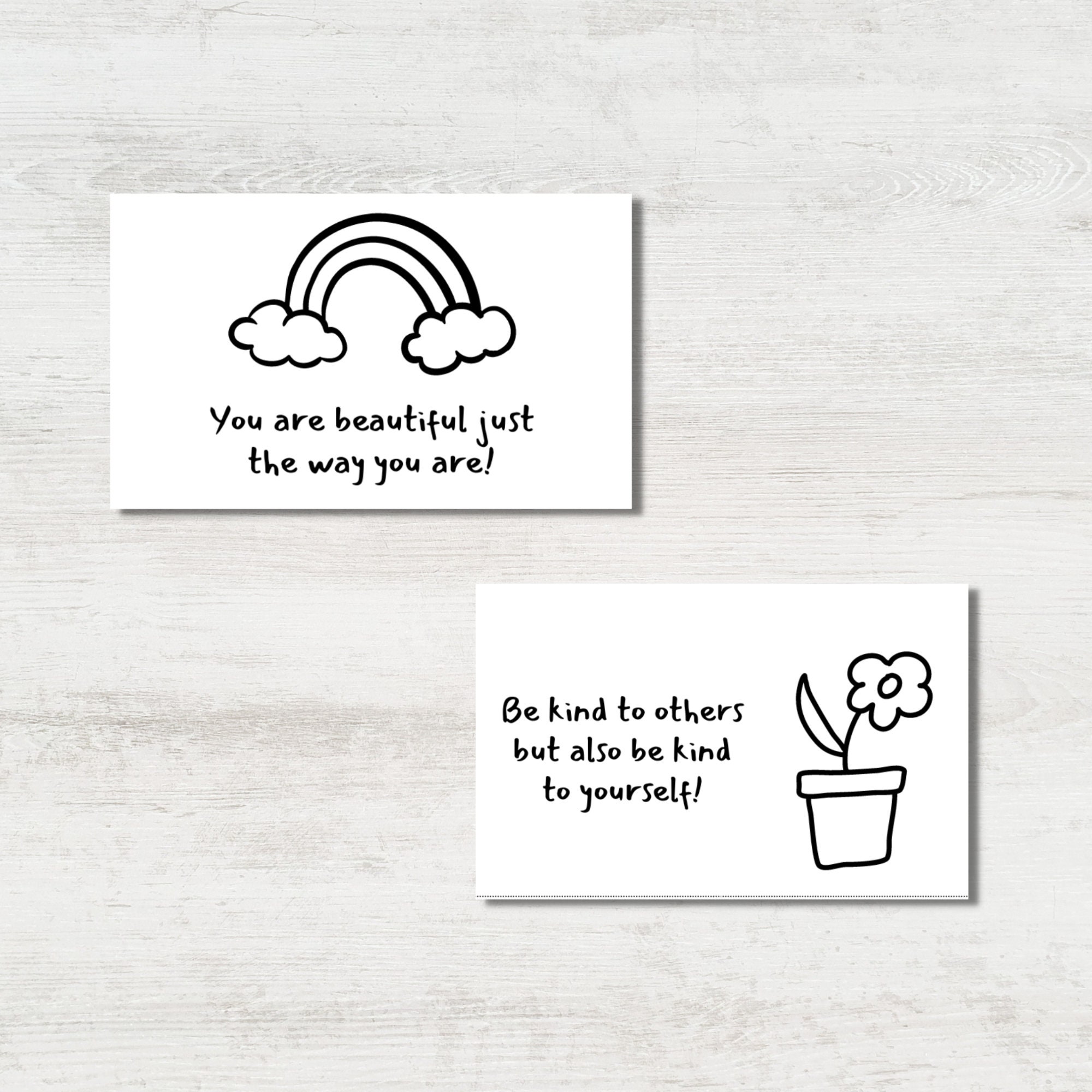 Kindness Cards, Coloring Cards, Encouragement Cards, Inspirational Message, Mindfulness Cards ...