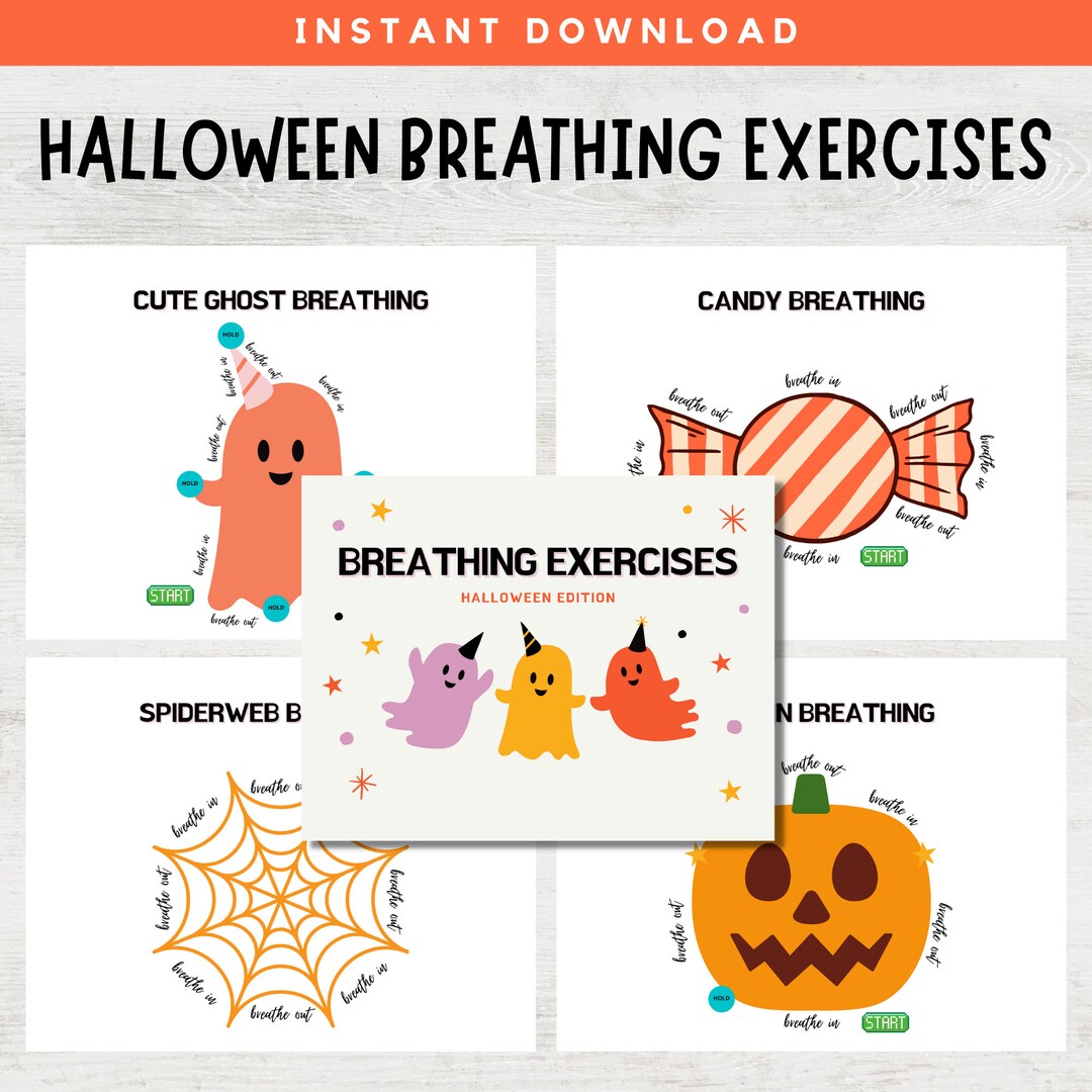 Halloween Breathing Exercises for Kids: Calming Activity Pack (instant ...