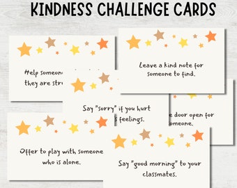 Kindness Challenge Cards, Monthly Challenge, Mindfulness Cards, Kindness Matters, Random Acts of Kindness, Printable Cards, Digital Download