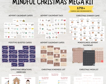 Christmas Mega Bundle, Mindfulness Christmas Activities for Kids, Advent Calendar Activity Cards, Countdown to Christmas, Printable Advent