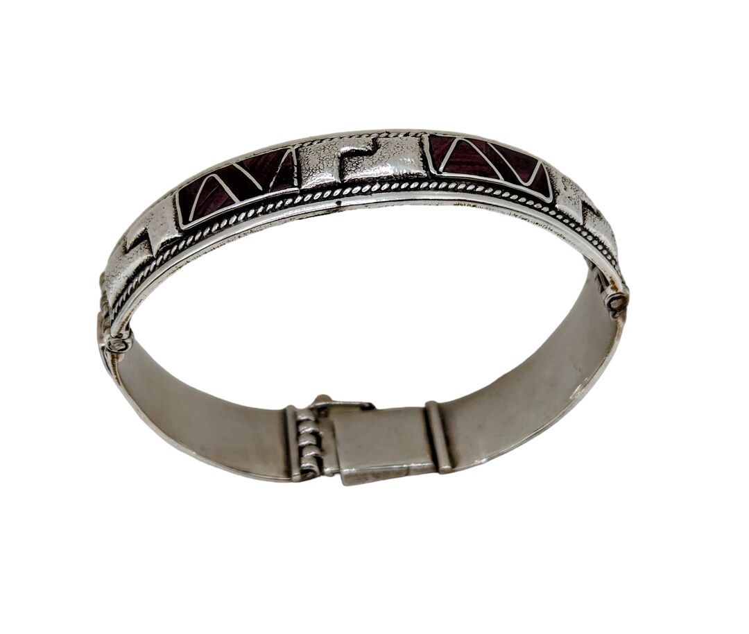 Navajo Mexican Bracelet Sterling Silver Spiny Oyster Shell Etsy