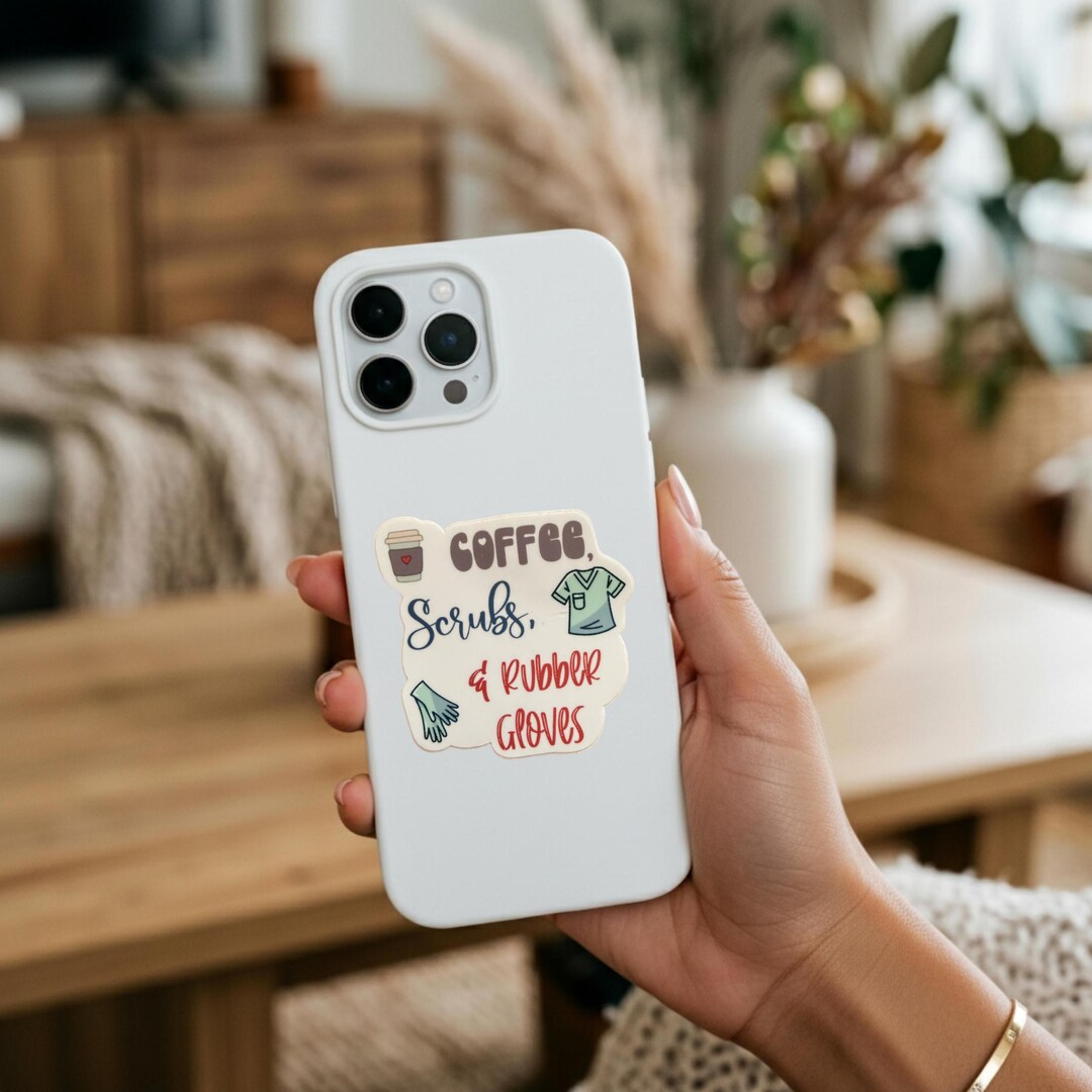 Coffee, Scrubs, & Rubber Gloves 3 Inch Vinyl Weatherproof Sticker - Etsy