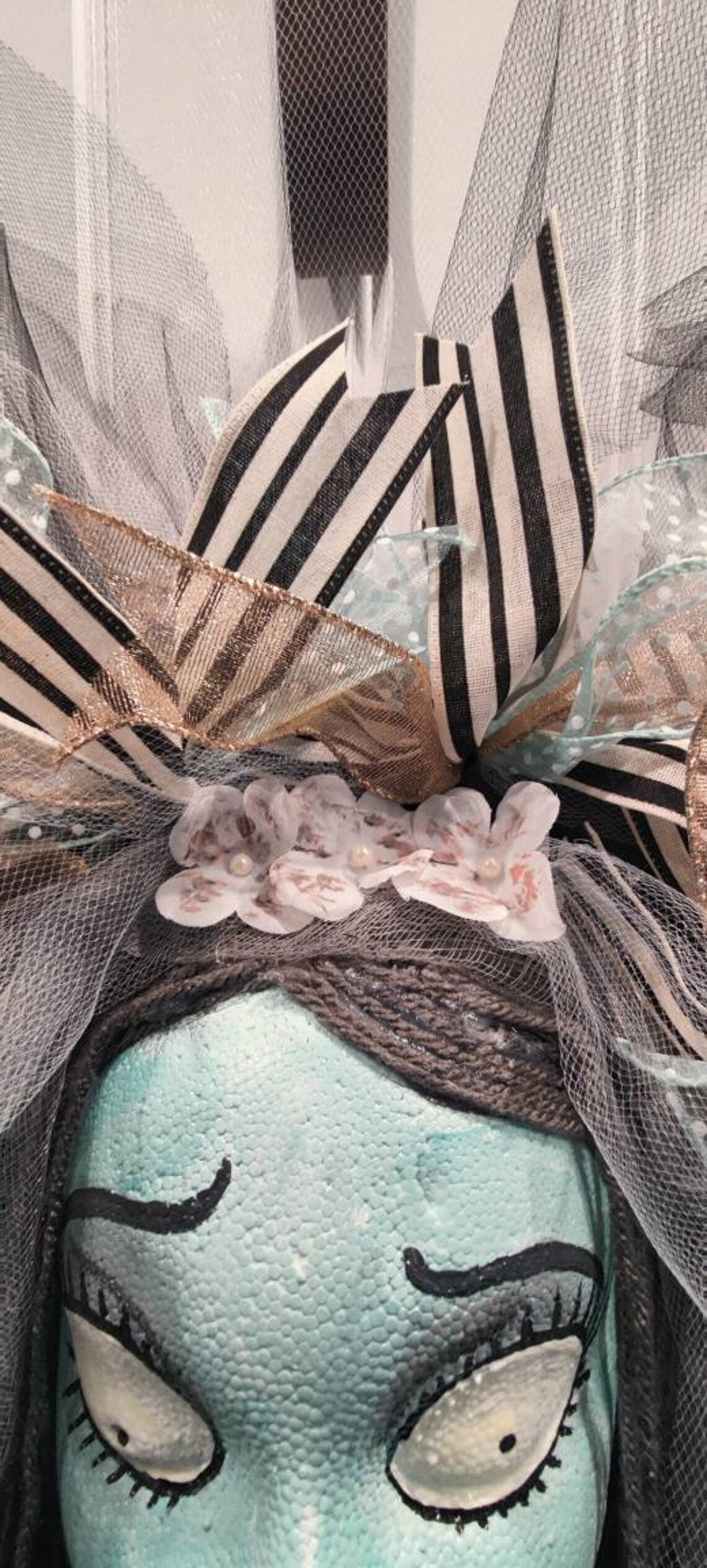 Corpse Zombie Bride Mannequin Head Halloween Wreath Etsy