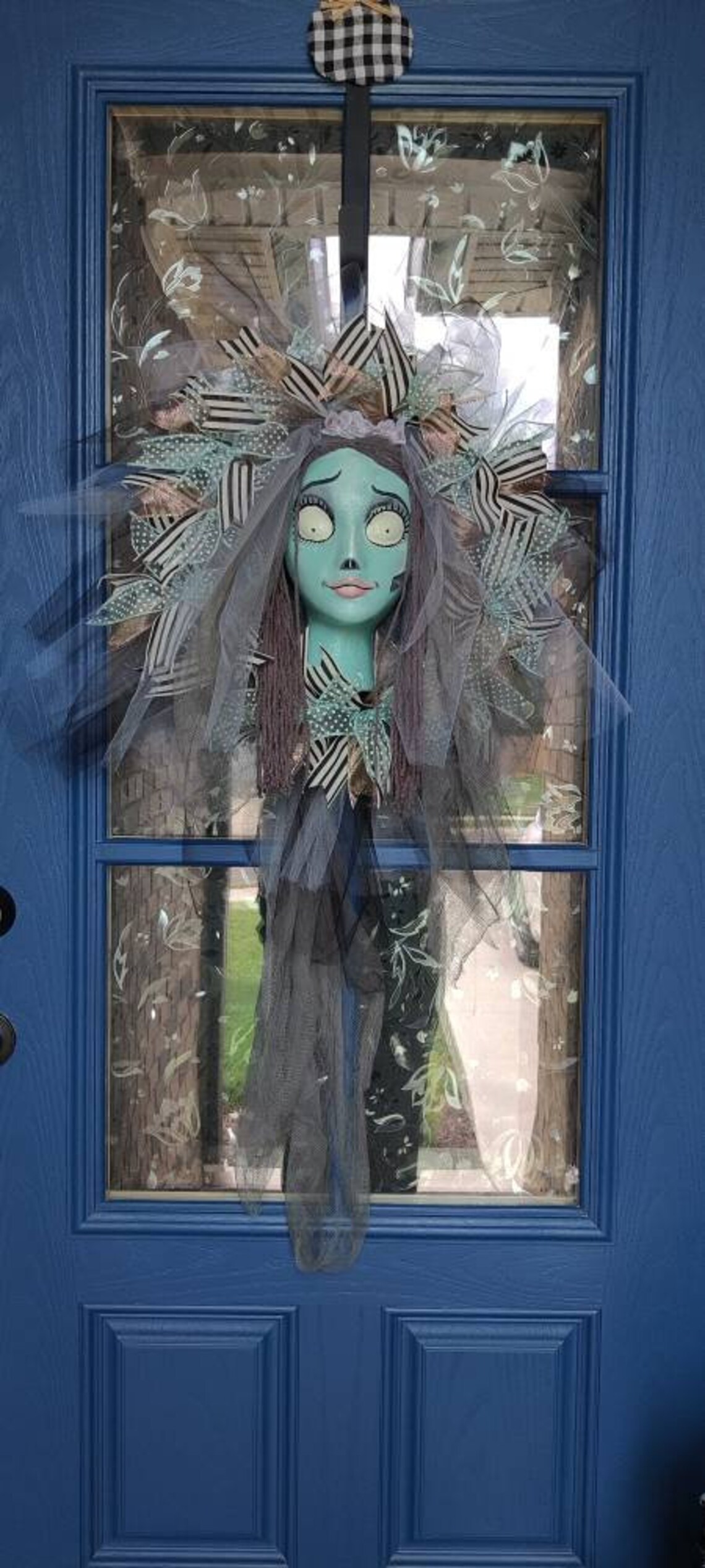 Corpse Zombie Bride Mannequin Head Halloween Wreath Etsy