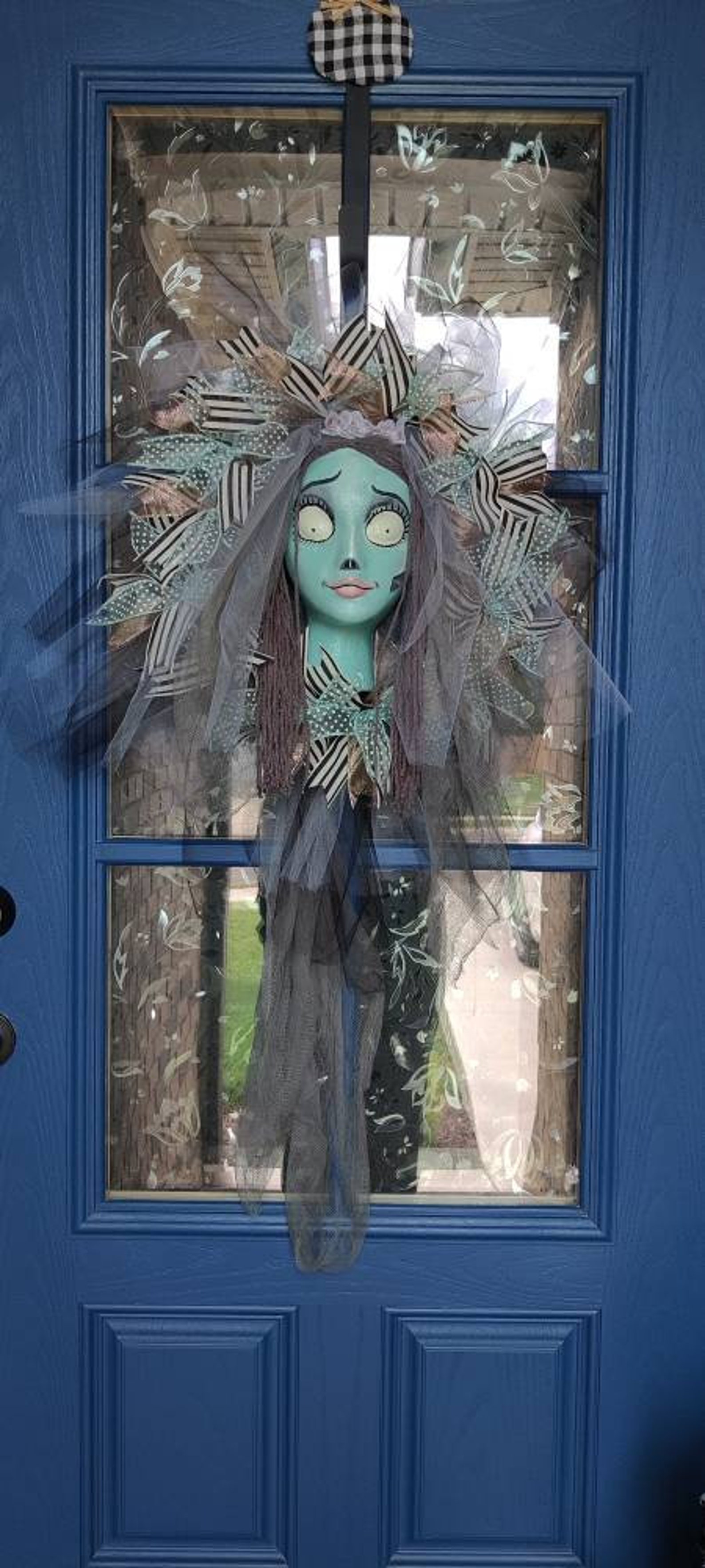 Corpse Zombie Bride Mannequin Head Halloween Wreath Etsy