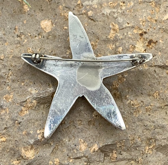 Vintage Artisan Heavy Sterling Silver StarFish Pi… - image 5